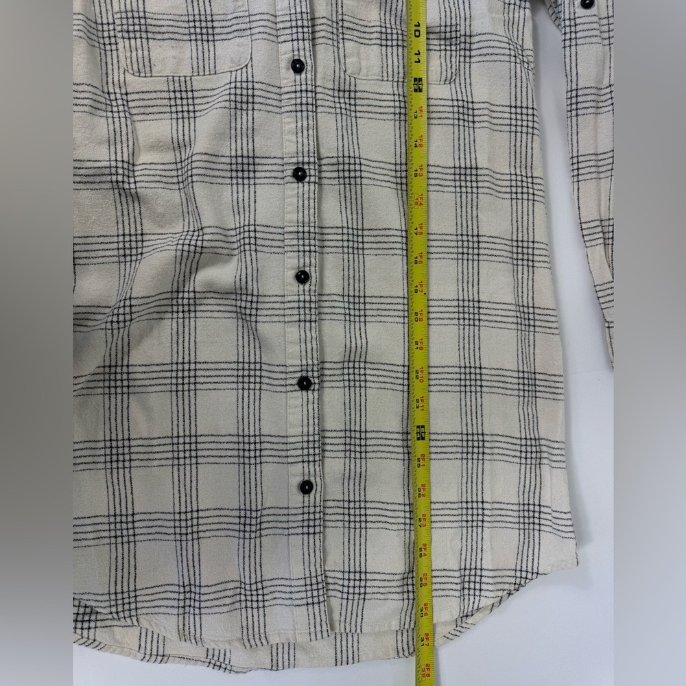 Freeway Women’s White And Black Plaid‎ Tunic Shirt 100% Cotton Size Medium - Picture 6 of 8